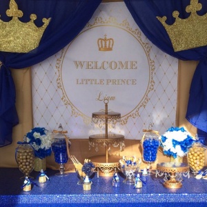 Prince, Royal, King, Blue, Gold, First Birthday, One, Birthday Party  Invitation