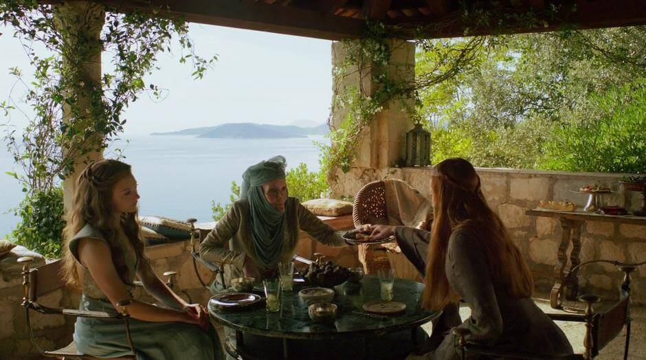 Scene from Game of Thrones that was filmed at Trsteno Arboretum